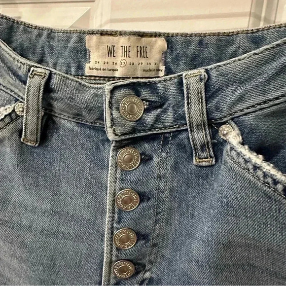 We The Free Women’s High Rise Distressed Raw Hem Boho Casual Denim Jeans 27 - Picture 6 of 9
